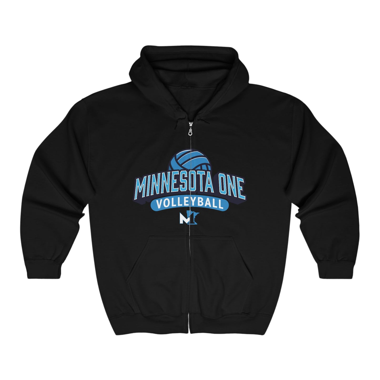 Minnesota One Volleyball Full Zip Hooded Sweatshirt - Unisex