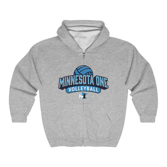 Minnesota One Volleyball Full Zip Hooded Sweatshirt - Unisex